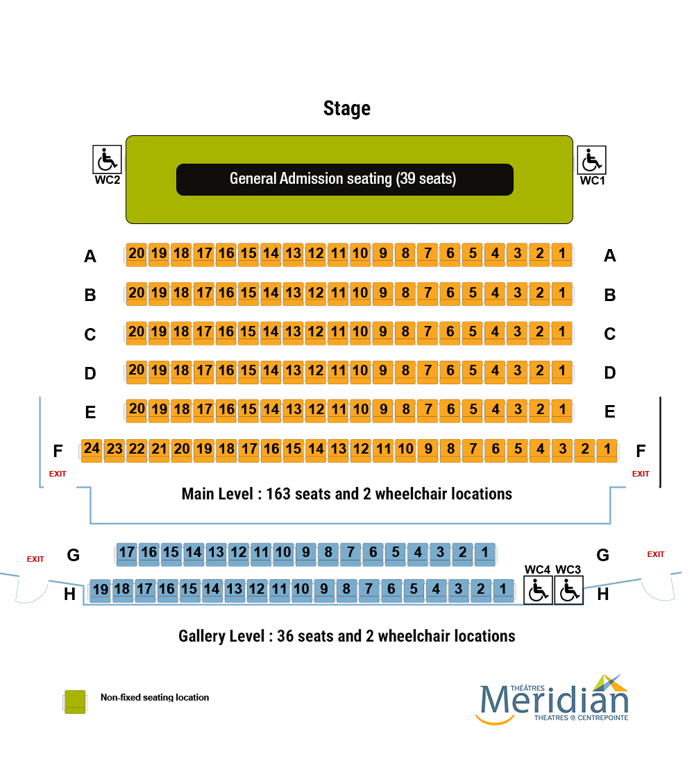 Les Lye Studio Theatre: Standard Seating plan