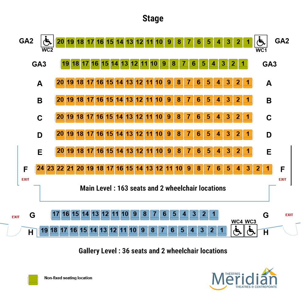 Les Lye Studio Theatre: Standard Seating plan